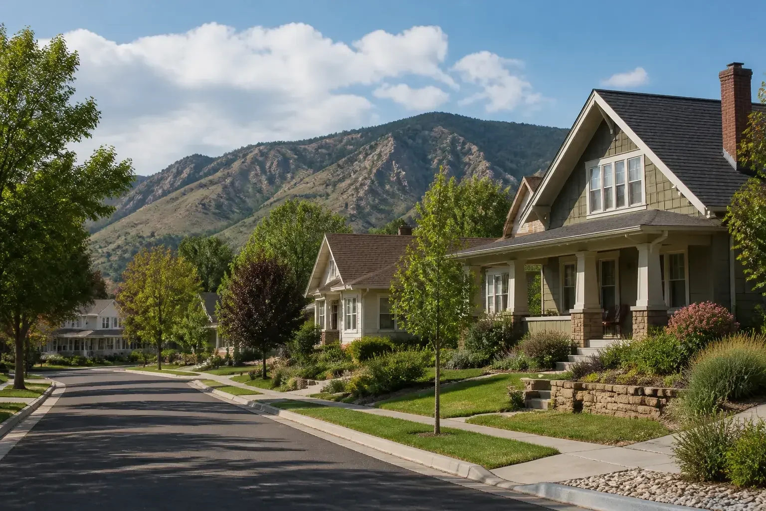 Arvada residential street with classic homes and lawns