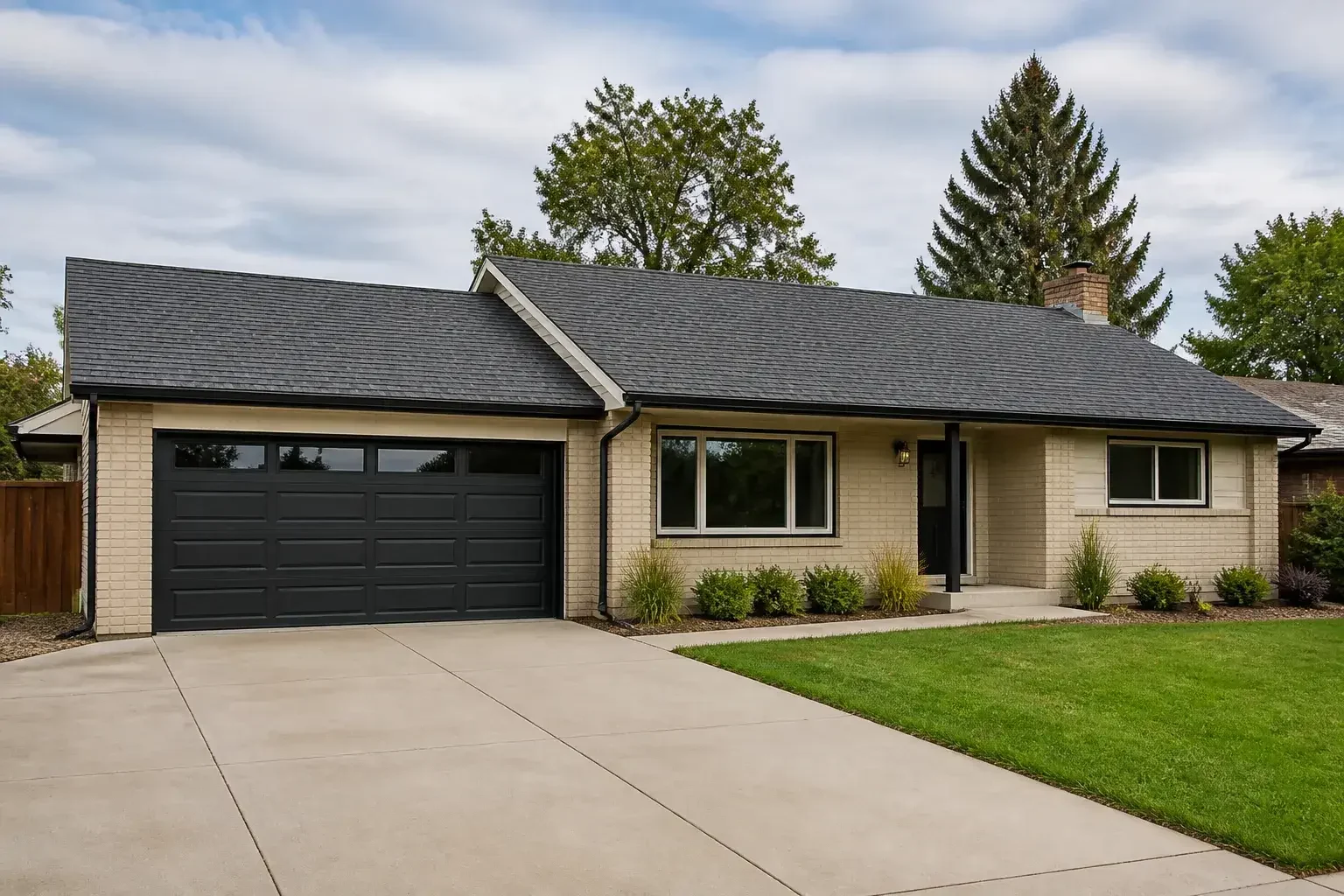 Recently completed roof replacement on a Denver ranch home